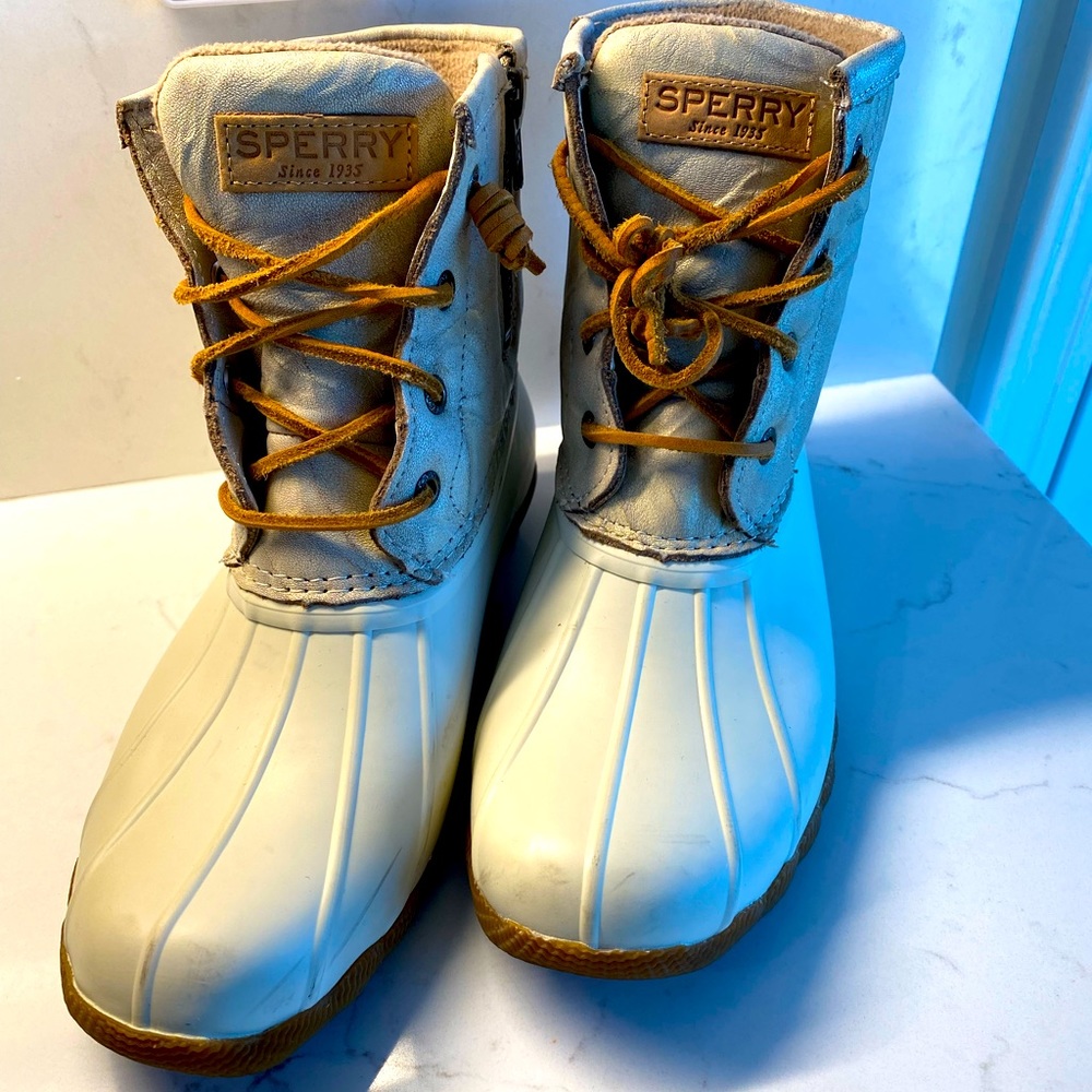 Women's Sperry Saltwater Duck Boots Ivory